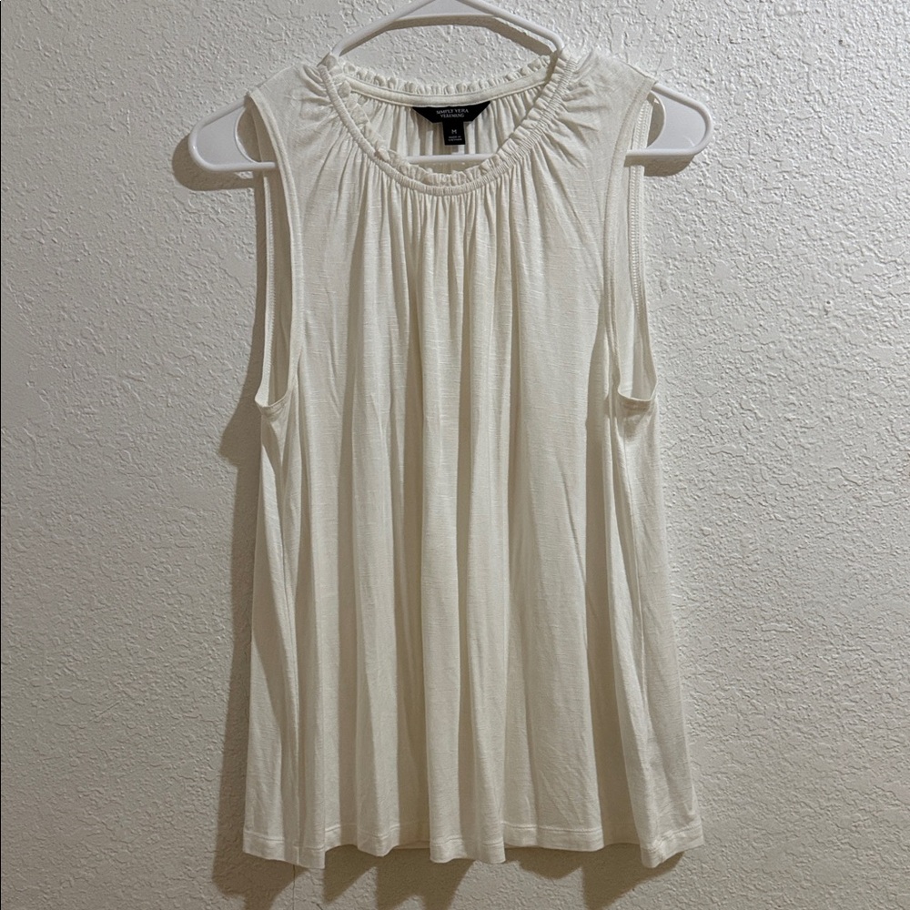 Simply Vera Vera Wang Cream Sleeveless Tank Top